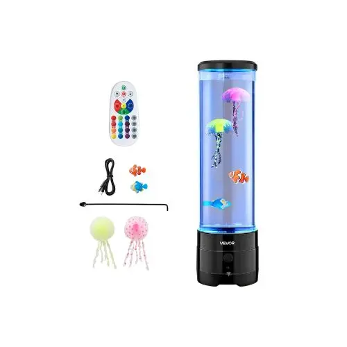 Relaxing Color Changing Led Artificial Aquarium Bubble Tank Lamp With Bluetooth Speaker 1
