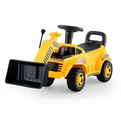 Ride-On Toddler Excavator Car 19-36 Months With Music Storage 55 Lbs Capacity Foot-To-Floor Walker Yellow 1