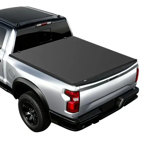 Soft Quad‑Fold Tonneau Cover For 2019‑2024 Dodge Ram 1500 6.4 Ft Bed (No Rambox, Split Tailgate) 1