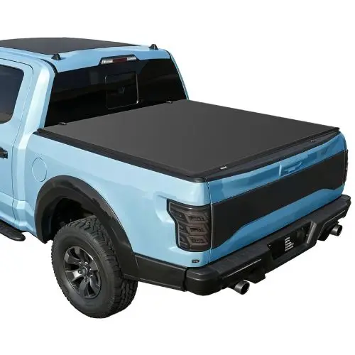 Soft Tri‑Fold Tonneau Cover For 2016‑2023 Toyota Tacoma 5 Ft Bed (With Track Rail System) 1