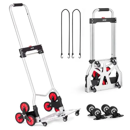 Stair Climbing Cart 260 Lbs Capacity Stair Climber Hand Truck And Dolly Heavy-Duty Folding Trolley Cart With Telescoping Handle 1