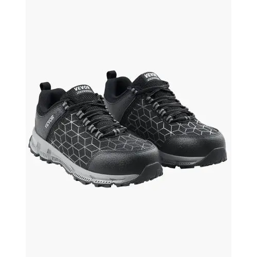 Steel Toe Work Shoes For Men Size 8 Lightweight & Breathable Safety Sneakers (Black) 1
