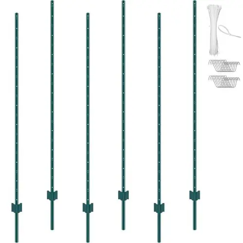T-Post Heavy Duty Metal Fence Post (6-Piece) 6-6Ft 1