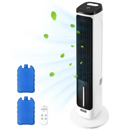 Tower Fan, 23.3Ft/S Velocity, Quiet 70° Oscillation, 9 Speeds, 4 Modes, 24H Timer, Portable Bladeless Fan With Remote Control For Bedroom, Office, Home 1