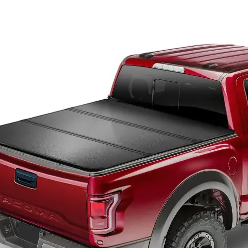 Tri-Fold Truck Bed Tonneau Cover For 2016-2023 Toyota Tacoma 5' Bed (60.5") 400 Lbs Load Capacity Led Light Quick Folding Black – Fits 5.0' X 4.6' Inside Bed 1