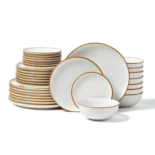 White Dinnerware Set Ceramic Plates And Bowls Sets Hl8ss-03 (Pack Of 32) 1