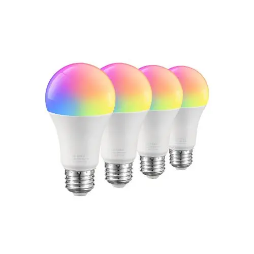 Wifi & Bluetooth Wireless Smart Led Light Bulbs Alexa & Google Compatible 4 Pack 1