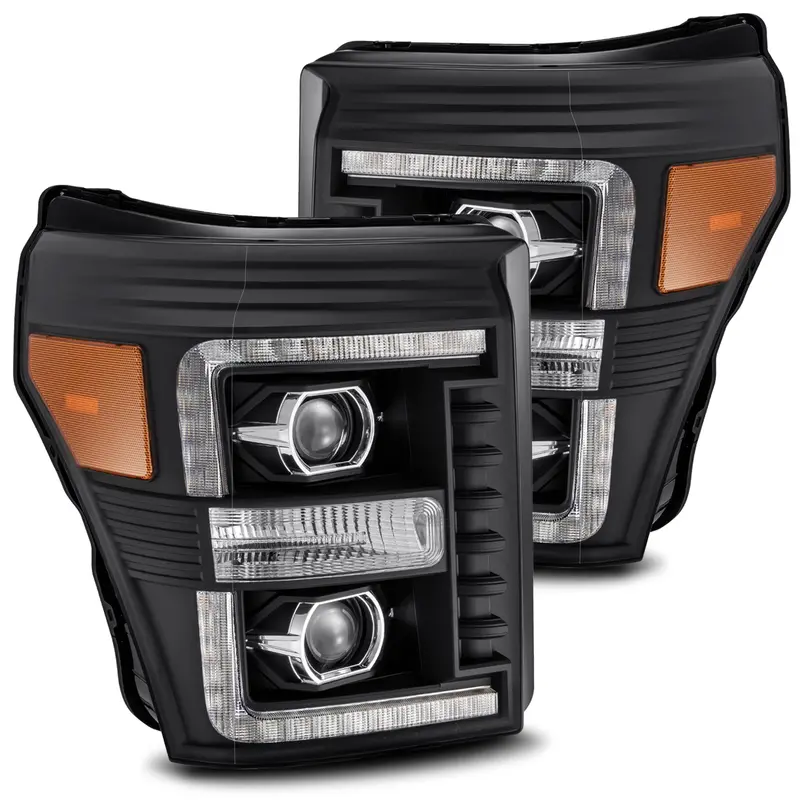 Alpharex 880146 Led Projector Headlights – Plank-Style Black Housing 1