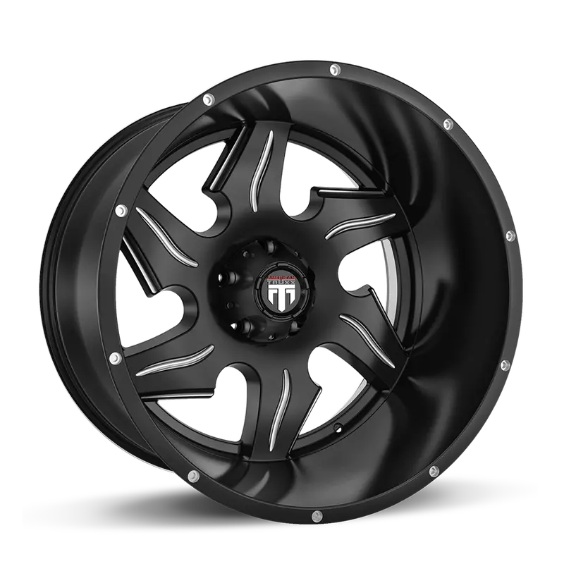 American Truxx At163 Ninja Wheel – 20X12 Black/Milled Finish, 5X150 Bolt Pattern, -44Mm Offset 1