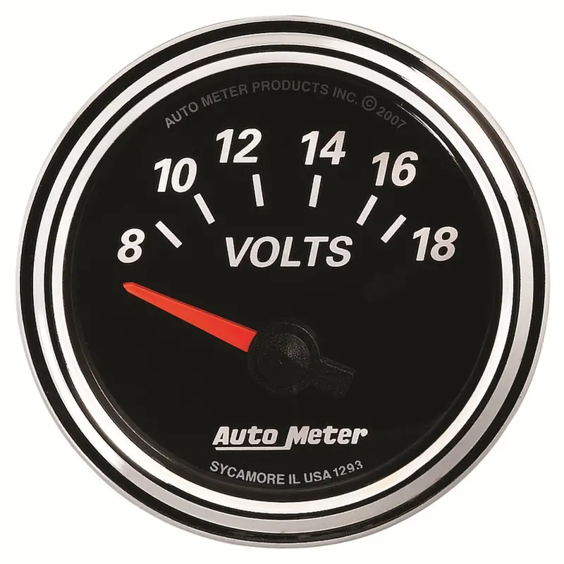 Autometer Designer Black Ii Voltmeter – 2-1/16" Electronic Gauge, 0–18V Range 1