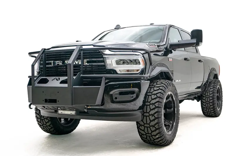 Fab Fours Full-Size Winch Mount Grill Guard – Two-Stage Matte Black Coating 1