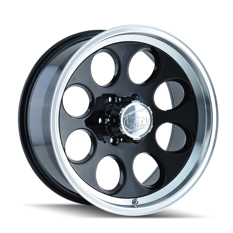 Ion 171-5185B 15X10-Inch Black/Machined Lip Wheel – 5X139.7 Bolt Circle, -38Mm Offset, 108Mm Center Bore 1