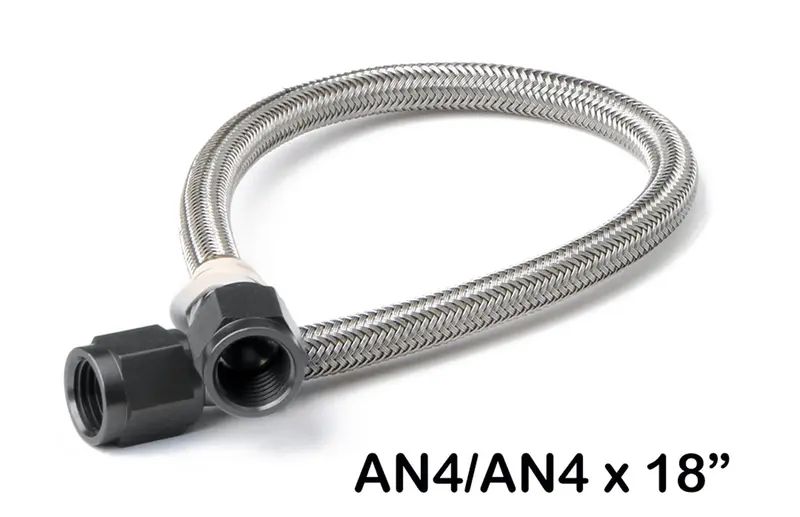Nos Stainless Steel Braided Nitrous Hose, -4An Fitting, 18-Inch Black Line 1