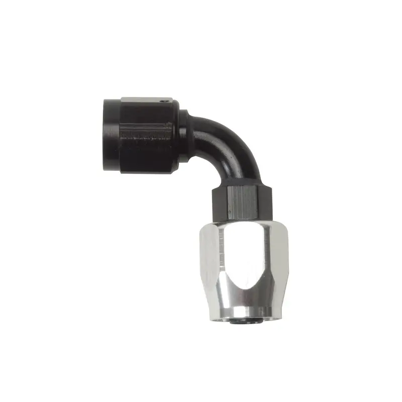 Russell -8An Full-Flow 90° Swivel Hose End – Black/Silver Finish 1