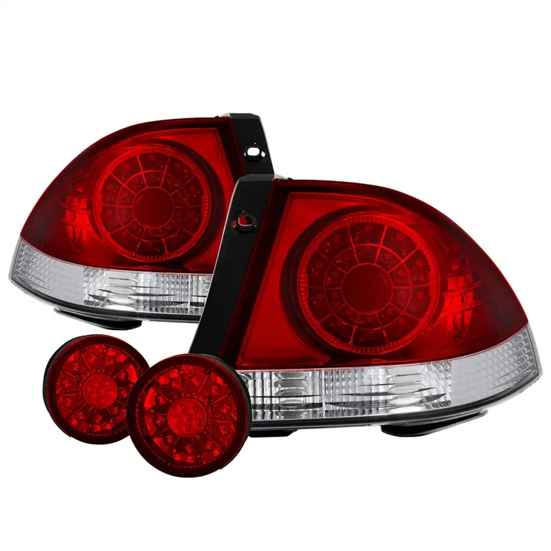 Spyder Auto Led Tail Light Assembly – Red Lens With Clear Housing And Integrated Trunk Lighting 1