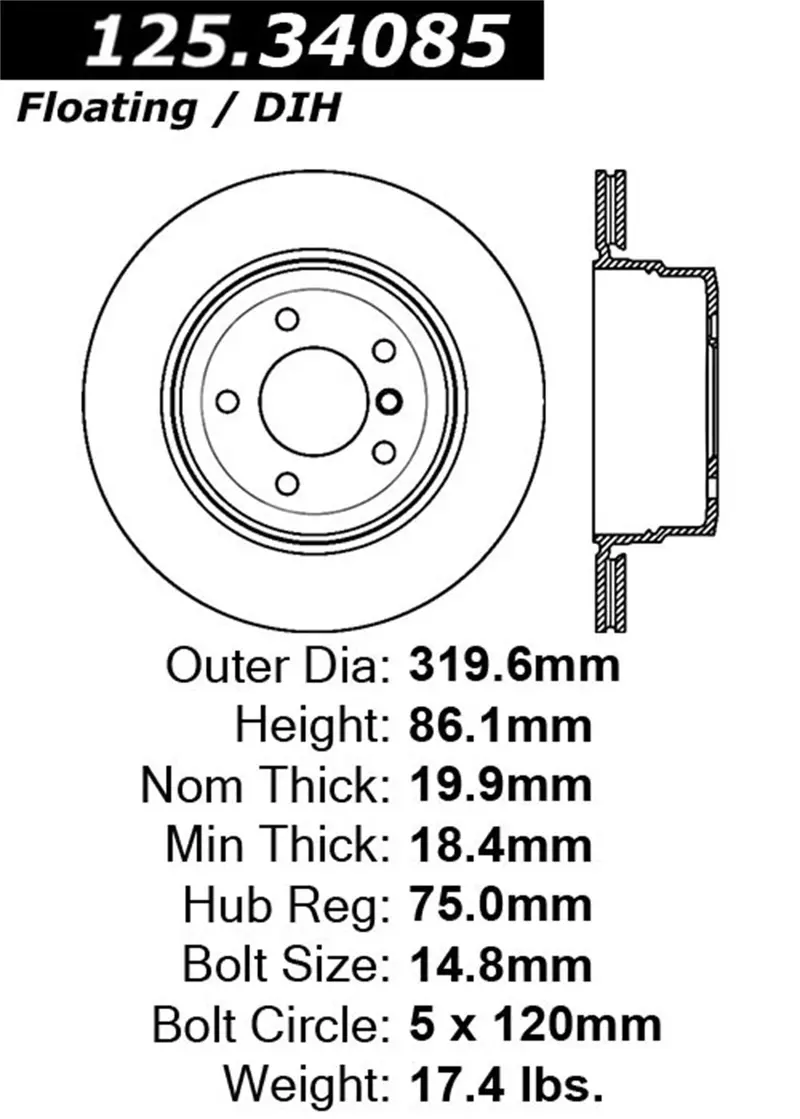 Stoptech 125.34085Cry Rear Cryo-Treated High-Carbon Brake Rotor – Enhanced Durability And Heat Dissipation 1
