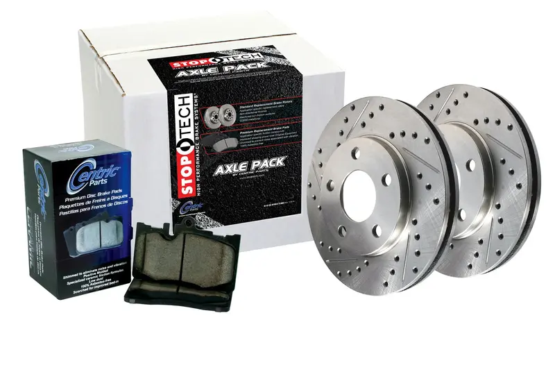 Stoptech Sport Front Brake Kit With Drilled Rotors And Stainless Steel Lines 1