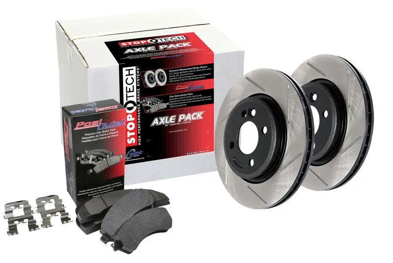 Stoptech Street Axle Pack – Slotted Front And Rear Brake Kit For Enhanced Stopping Power (934.40045) 1
