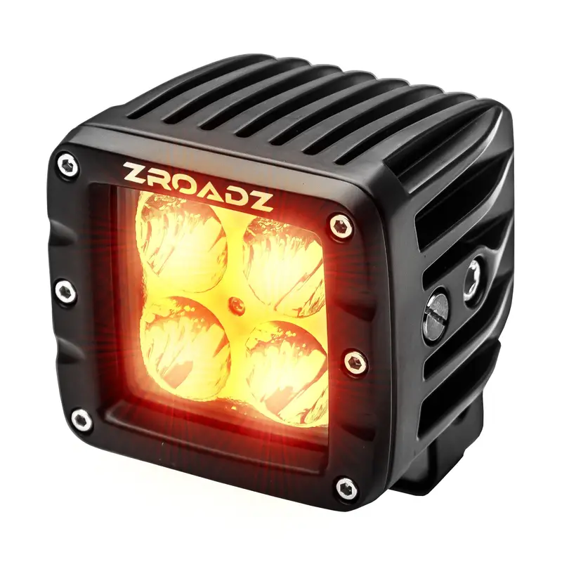 Zroadz Z30Bc20W-2-E4A – 3-Inch Led Flood Beam Pod Light With Amber Output 1